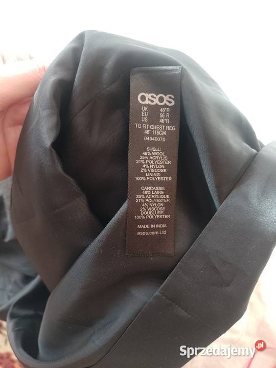 2XLEUR 56 ASOS Wełniana kamizelka garniturowa z