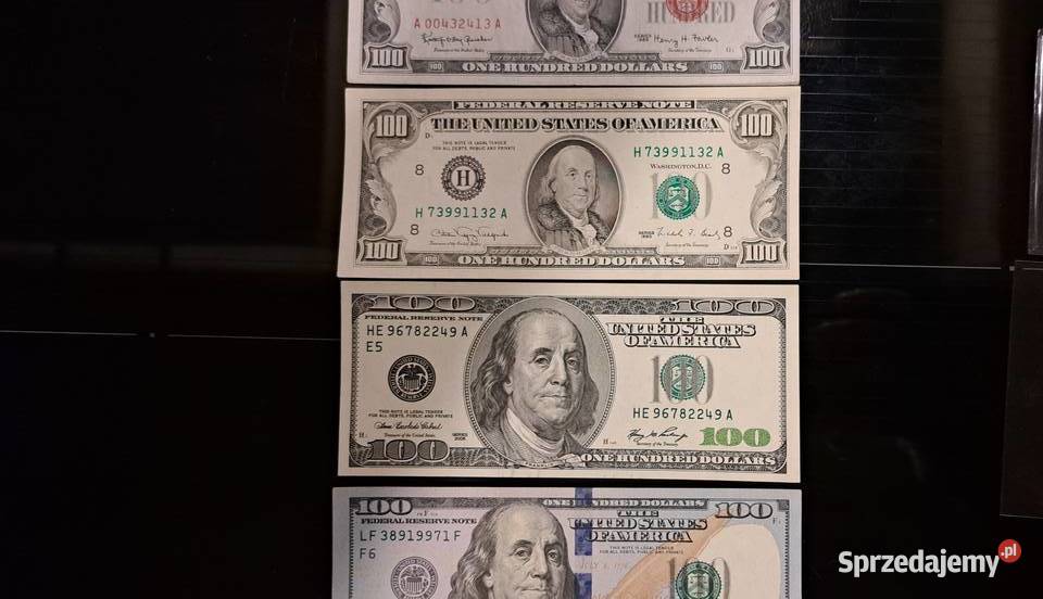zbiór 100 usd dolar banknot