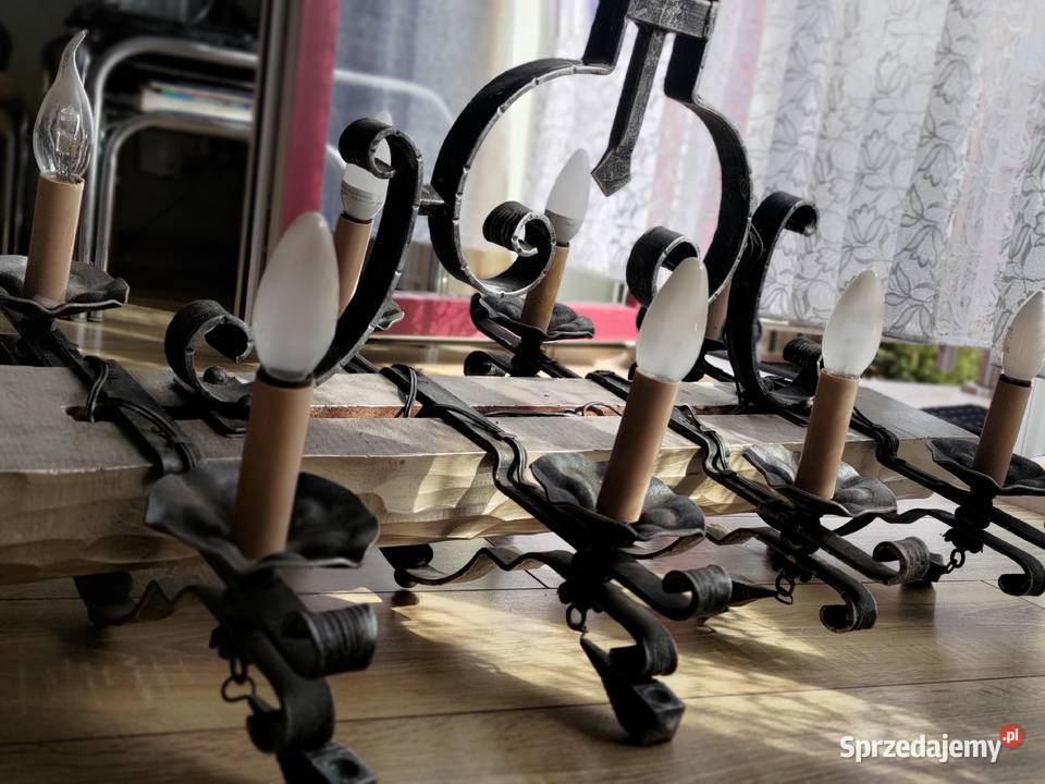 Lampa wisząca stylowa stara ręczna robota belka Oświetlenie Kraków