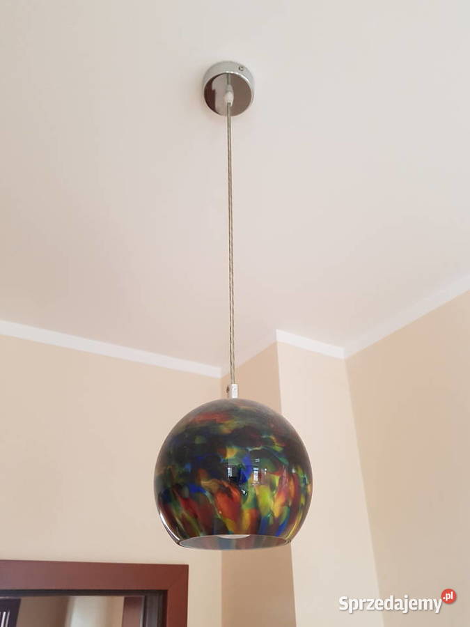 Lampa z kolorowego szkła okrągły klosz Warszawa