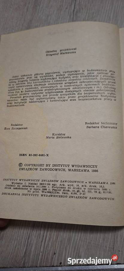 Praca na wysokości Jerzy Winnicki 1 wydanie 1986 wielkopolskie Łęczyca