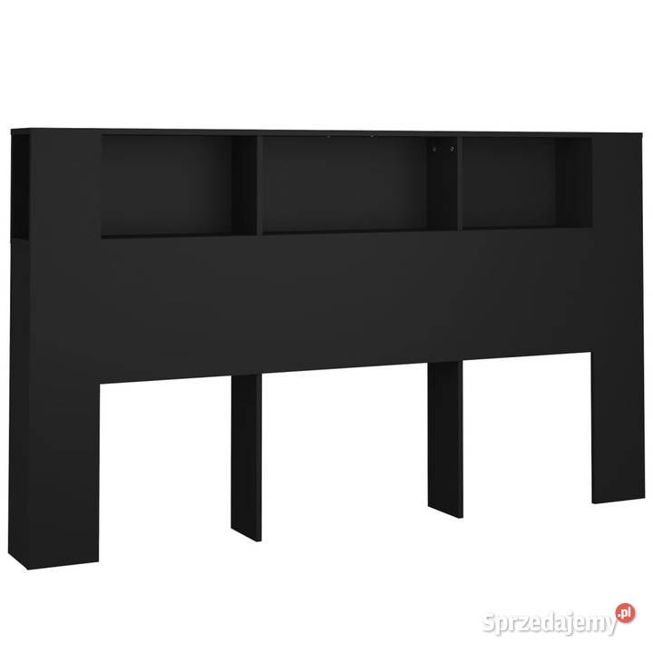 Wezgłowie łóżka z półkami czarne 180x185x1045 Warszawa