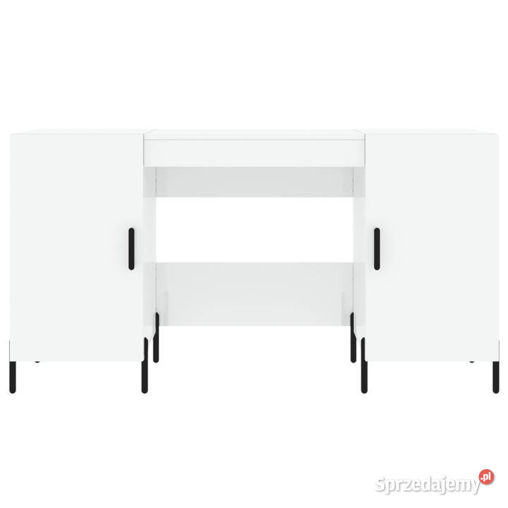 Biurko białe z połyskiem 140x50x75 materiał Warszawa