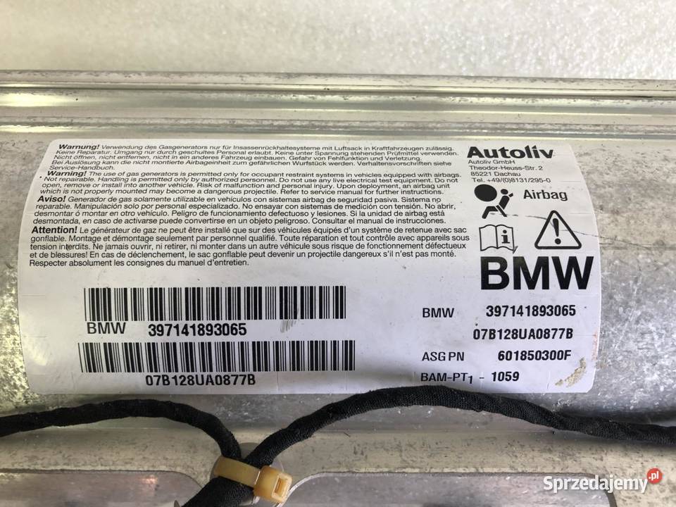 AIRBAG PODUSZKA PASAŻERA 397141893065 BMW E65