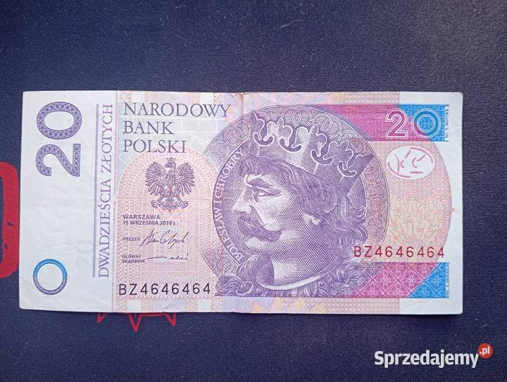 Banknot 20 2016 Radar BZ 4646464 Kolekcjonerski lubelskie Wojcieszków