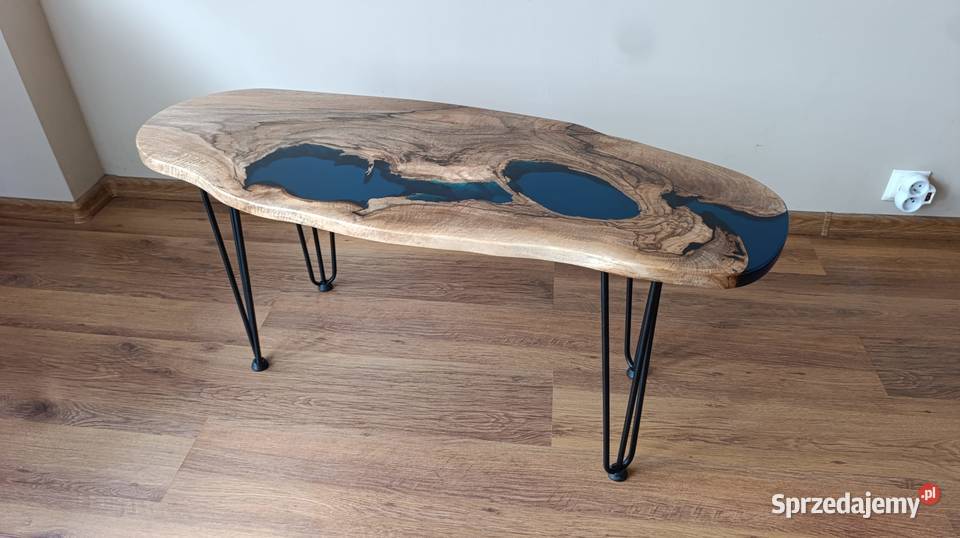 Stolik kawowy orzech żywica epoksydowa Unikalny podkarpackie Przemyśl
