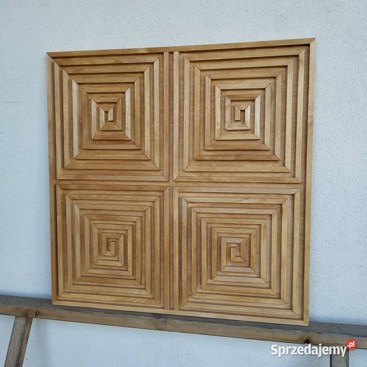 Obraz 3D z drewna dekoracja 76x76 labirynt kolor pomorskie Gdynia