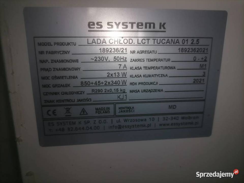 Lada chłodnicza ES SYSTEM K Tucana 01 25 Wrocław