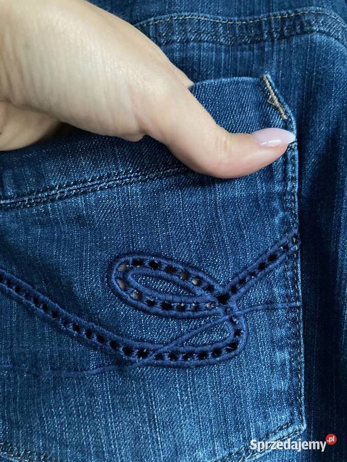 Nowe niebieskie damskie jeansy rurki Esprit Nisko