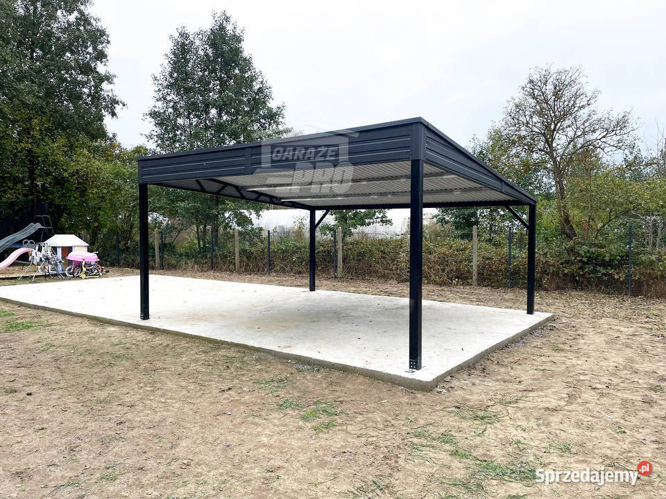 Wiata samochodowa CarPort 6x58m antracyt dach Września