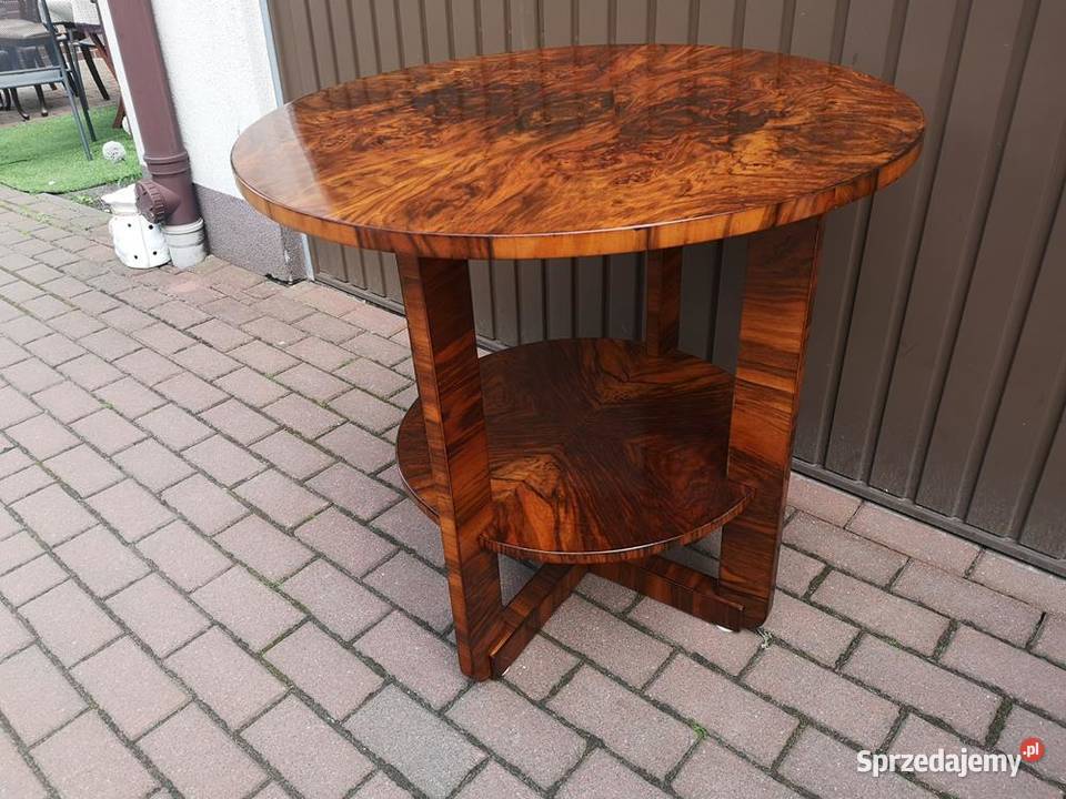 Stolik Stół ArtDeco Unikat Orzech 80 Politura Antyki, Sztuka, Kolekcje wielkopolskie Swarzędz