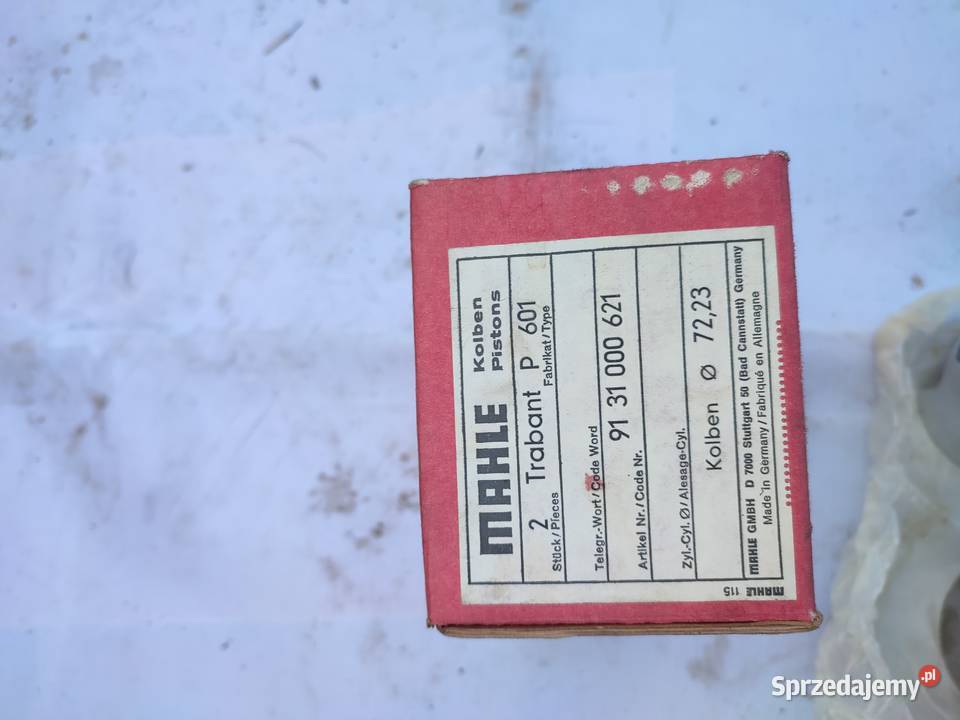 Tłoki Trabant nowe 7223 mahle orginalne Gdańsk