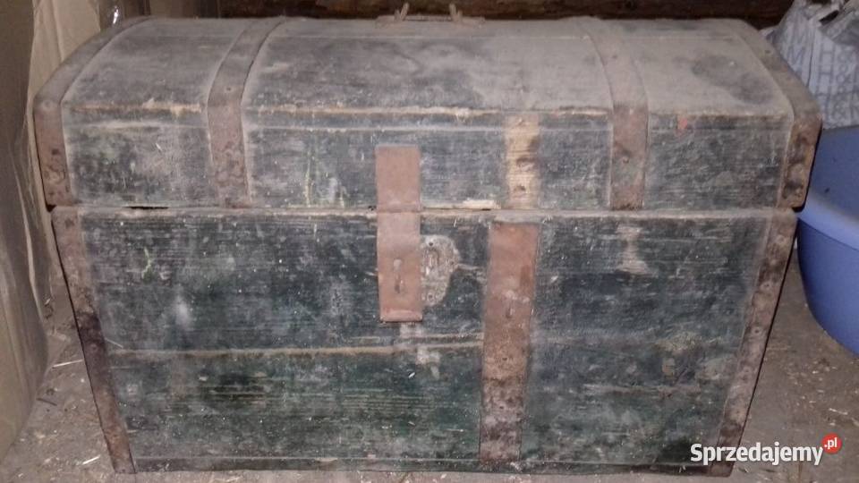 Stara zabytkowa skrzyniakufer Antyki Okocim