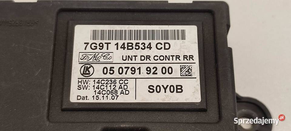 VOLVO V70 MODUŁ DRZWI 7G9T14B534CD Motoryzacja