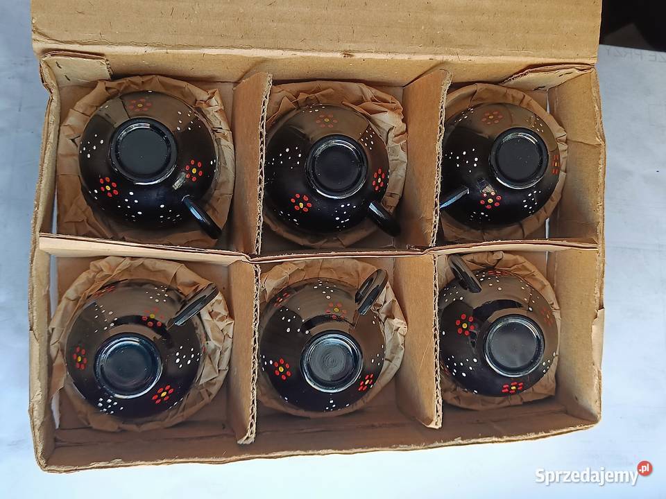 Filiżanka ze spodkiem hialitowa Huta HORTENSJA Filiżanki i spodki