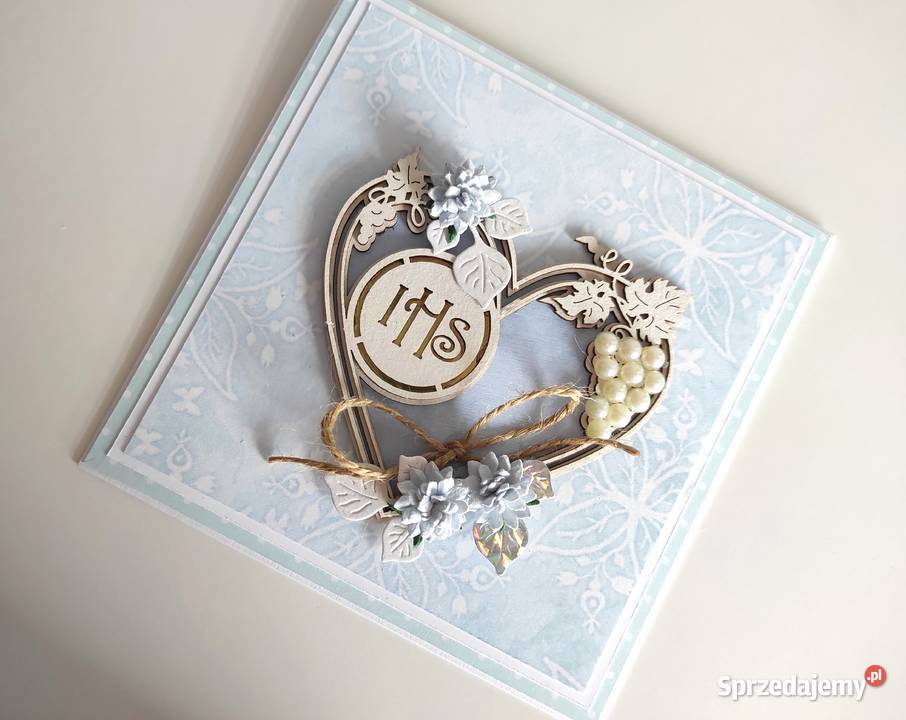 Kartka ręcznie robiona Komunia Święta handmade Łódź sprzedam