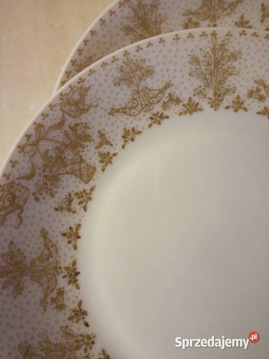 Porcelana Rosenthal Piękne biało złote talerzyki śląskie Jastrzębie-Zdrój