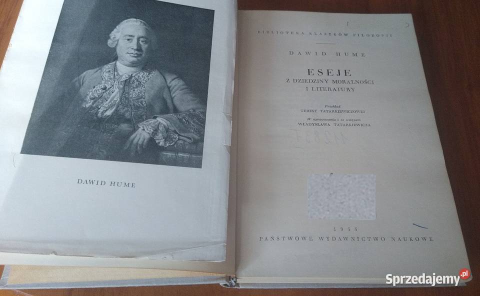 Eseje z dziedziny moralności i literatury Dawid filozofia, historia filozofii pomorskie