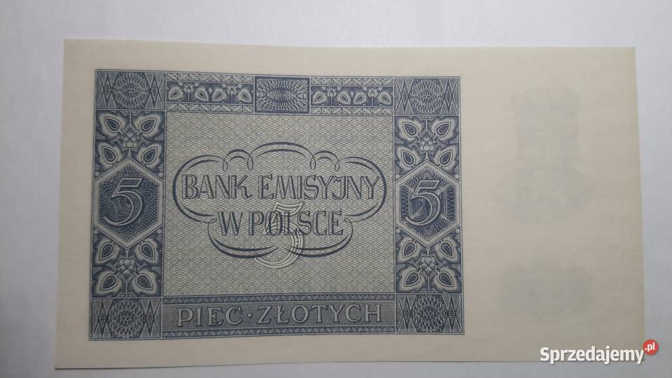 RZADKOŚĆ 5 złotych 1940 s B UNC Warszawa