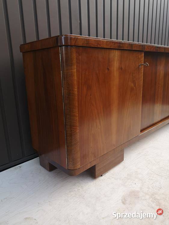 Komoda ARTDECO RTV Niska Orzech 182 Zgrabna Antyki, Sztuka, Kolekcje Swarzędz sprzedam