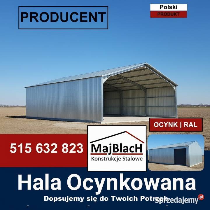 A130Garaż Blaszany Dwuspadowy Popielaty Wiata 88m2 Bytów