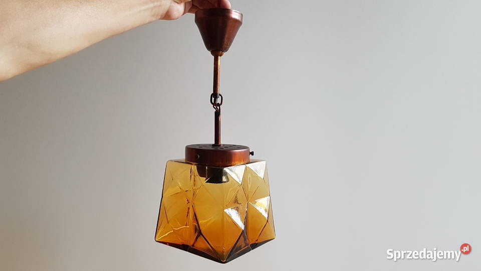 Stara lampa wisząca PZM oświetlenie PRL śląskie
