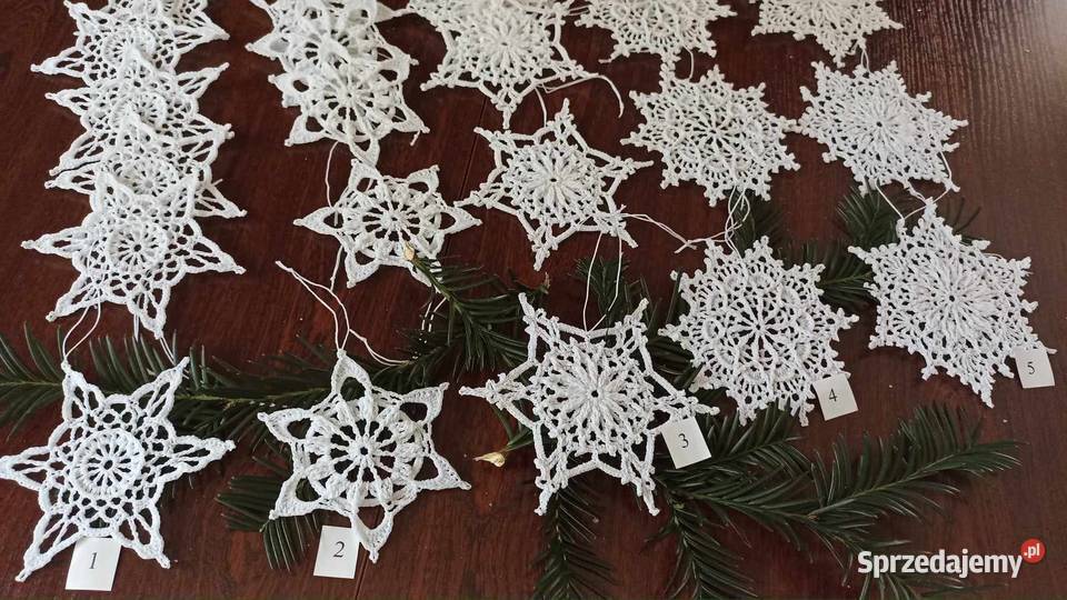 Ozdoby choinkowe na szydełku aniołki dzwonki Jaworzno