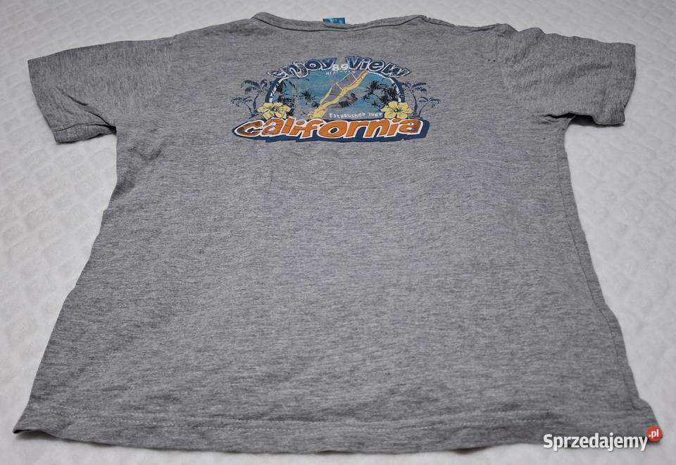 Koszulka krótki rękaw Tshirt Szara melanż Rozmiar 134 Czeladź