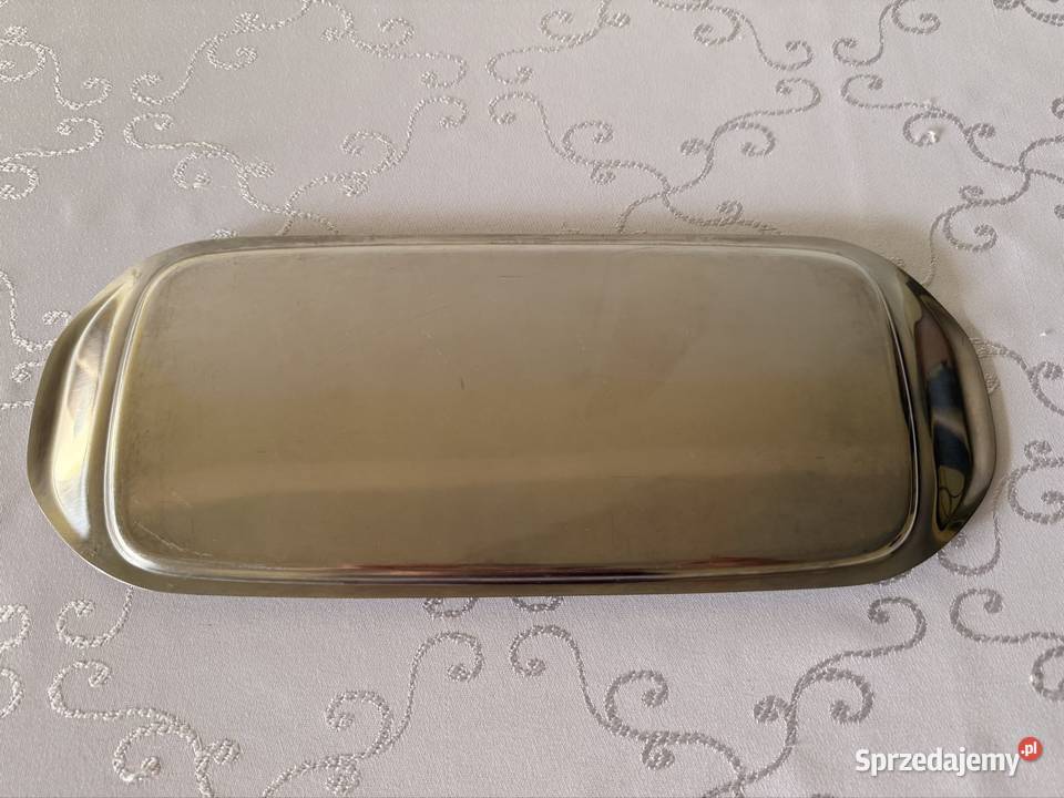 Metalowa taca srebrna vintage 36 dekoracyjna Czerwionka-Leszczyny