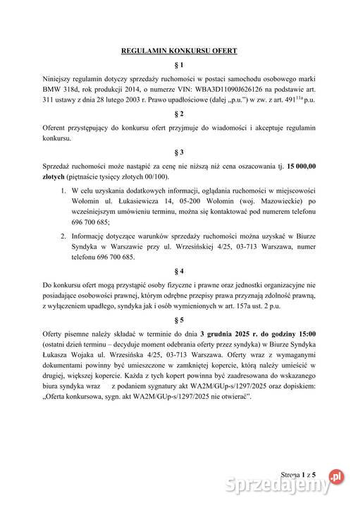 Syndyk sprzeda BMW 328d elektryczne szyby Warszawa