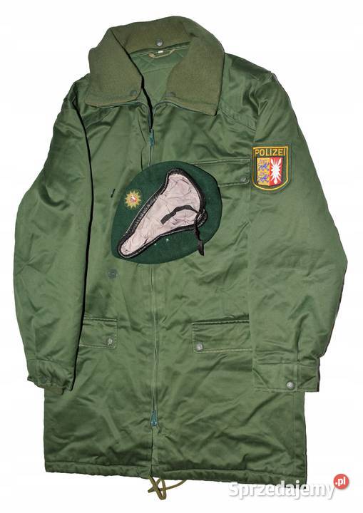 KURTKA długa POLICJA Polizei Niemcy RFN i beret Warszawa