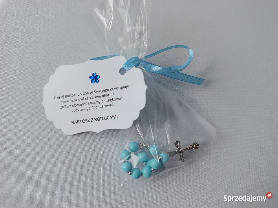 Podziękowania Chrzest Różaniec Błękit MW1