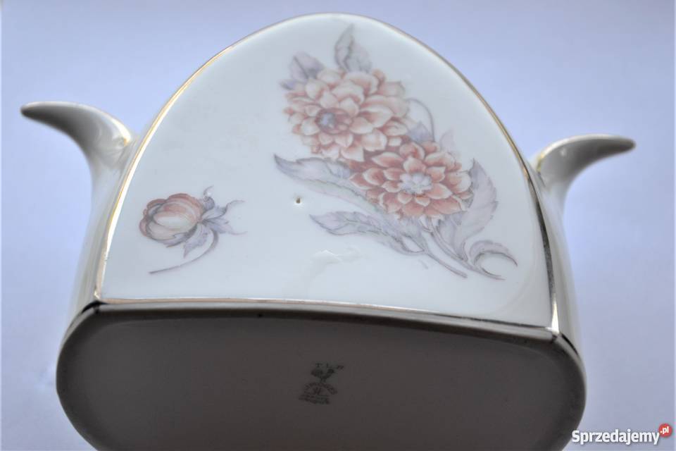 Cukiernica płaska Art Deco Limoges Francja Porcelana i szkło Warszawa