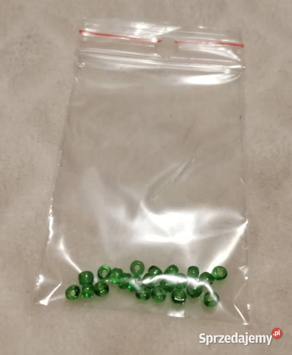 Koraliki 3mm przeźroczysty zielony 22 26 Czeladź sprzedam