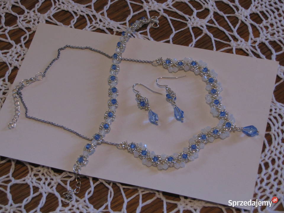 Komplet koralikowy rękodzieło podkarpackie Pruchnik