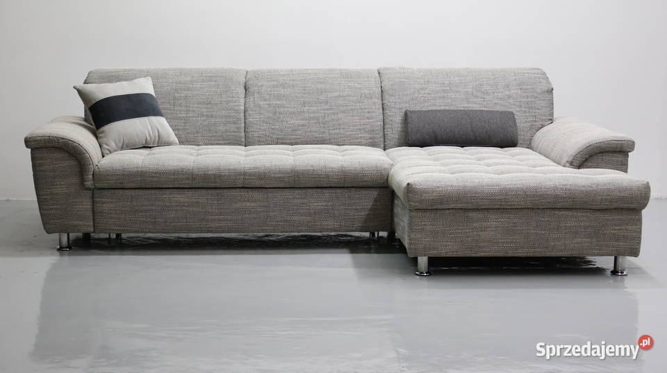 TPT Narożnik funkcja spania Szara tkanina kanapa Poznań