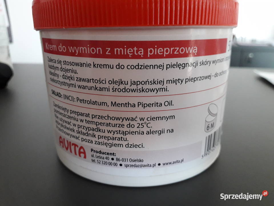 Krem do wymion z miętą pieprzową 500 ml do wielkopolskie Drzonek sprzedam