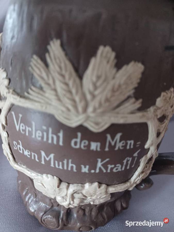 ANTYCZNY kufel METTLACH sygnowany z 1900 Wrocław