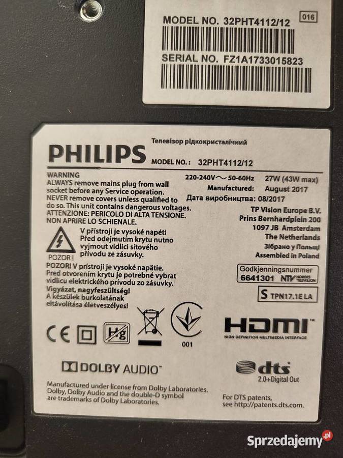Telewizor PHILIPS LED 32PHT411212 32cale