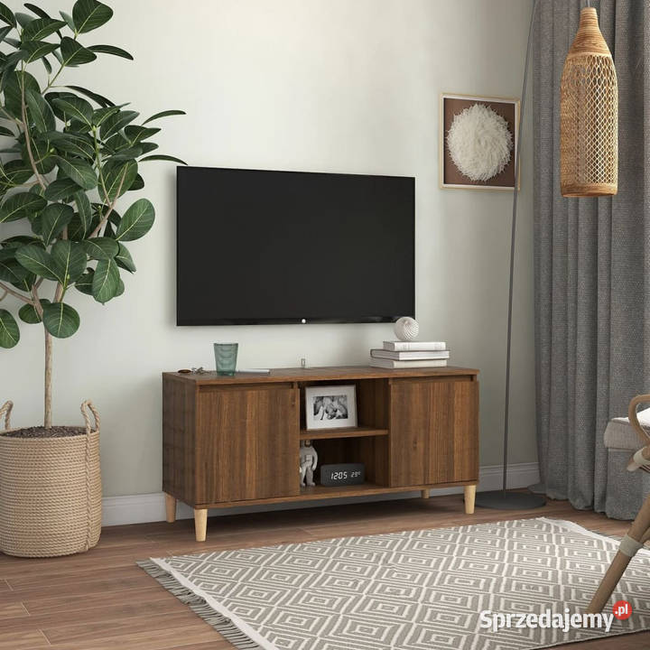 Szafka TV drewniane nóżki brązowy dąb 1035x35x50 Warszawa