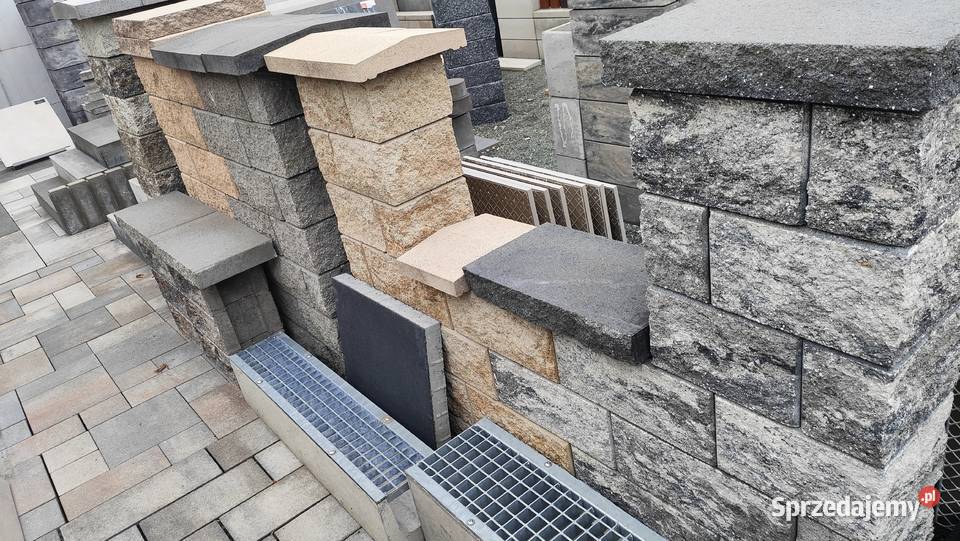 Daszek płaski łupany 28x225 ogrodzenie mur płot Elementy betonowe