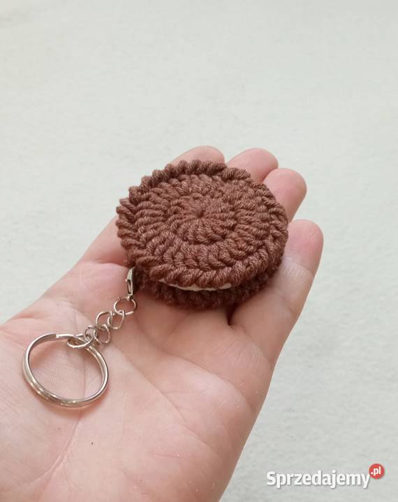 Ciasteczko Oreo wykonane na szydełku brelok Łask sprzedam
