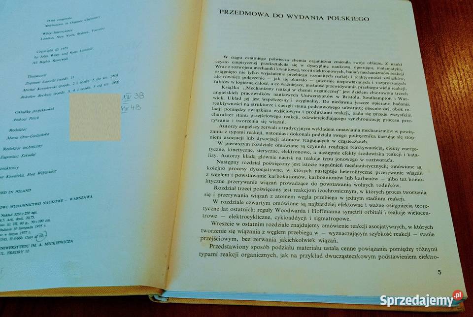 Mechanizmy Reakcji W Chemii Organicznej Alder Książki i Podręczniki pomorskie Gdańsk