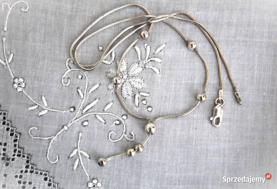 Delikatny srebrny naszyjnik kuleczki srebro pr Zegarki i Biżuteria lubelskie Lublin sprzedam