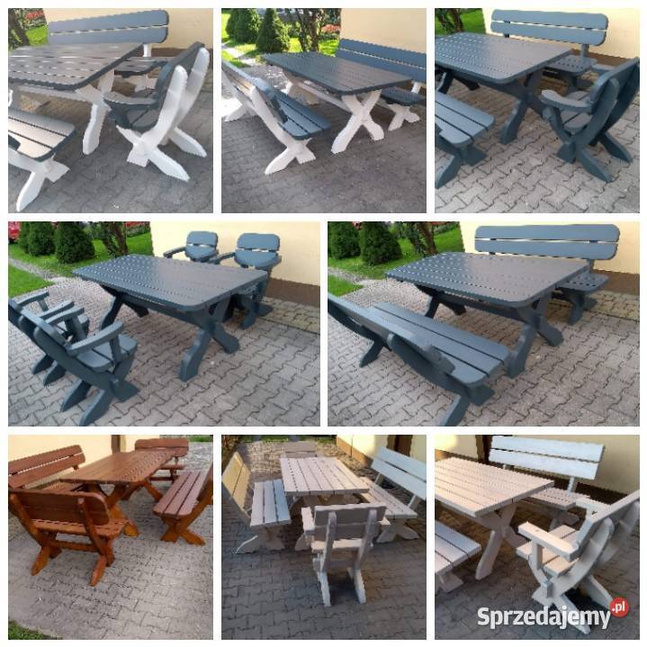 Meble ogrodowe drewniane stoły małopolskie Tokarnia