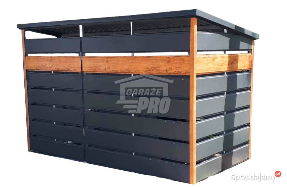 Wiata śmietnikowa 2x15 antracyt drewnopodobny Wrocław