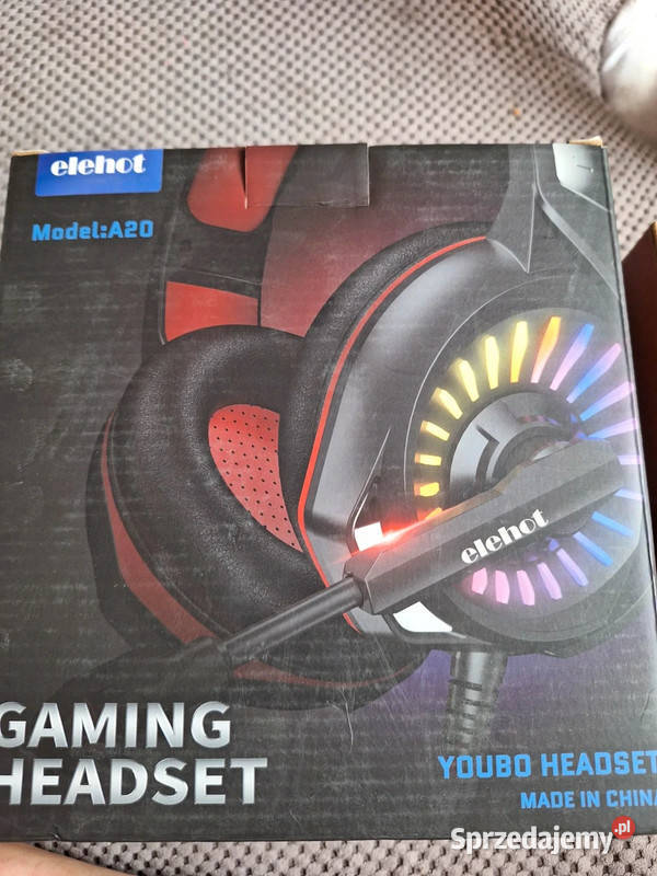 Słuchawki gamingowe podświetlane LED Elehot A20 Regulacja dźwięku na przewodzie Nałęczów