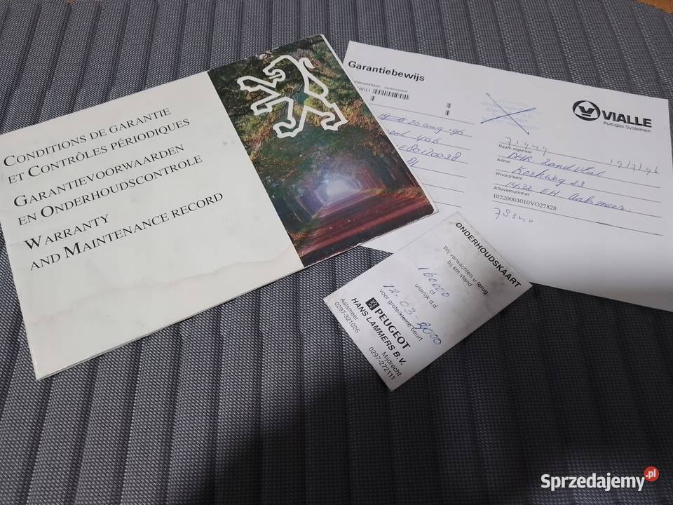 PEUGEOT 406 1996 Książka Gwarancyjna Serwisowa Łódź