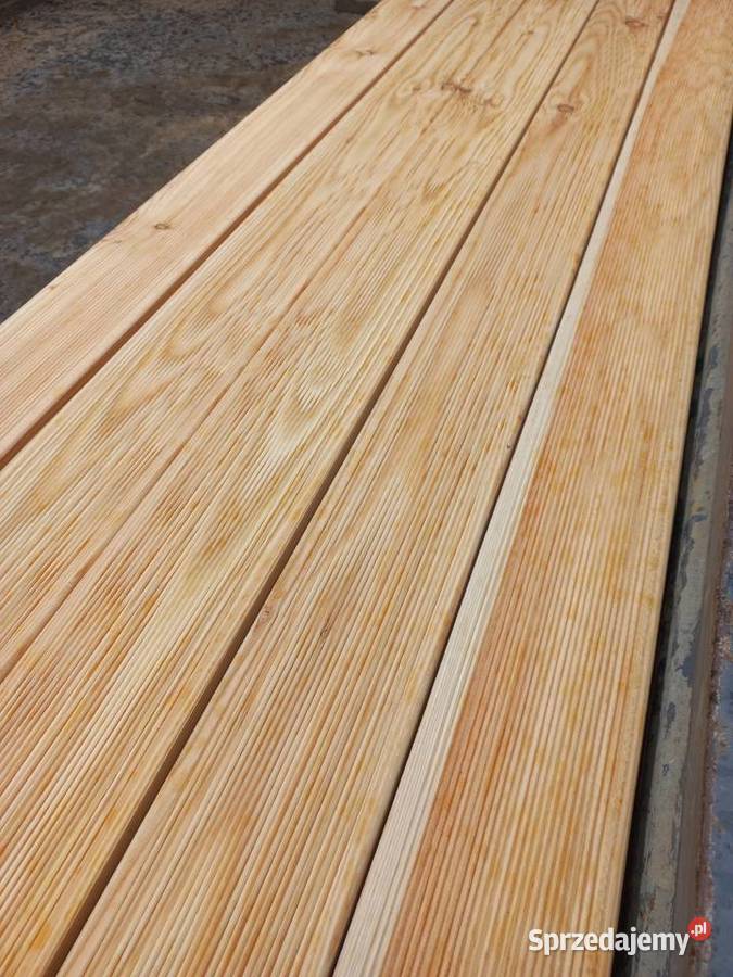 Deska tarasowa ryflowanagładka Modrzew Materiały budowlane Jabłoń Kościelna sprzedam