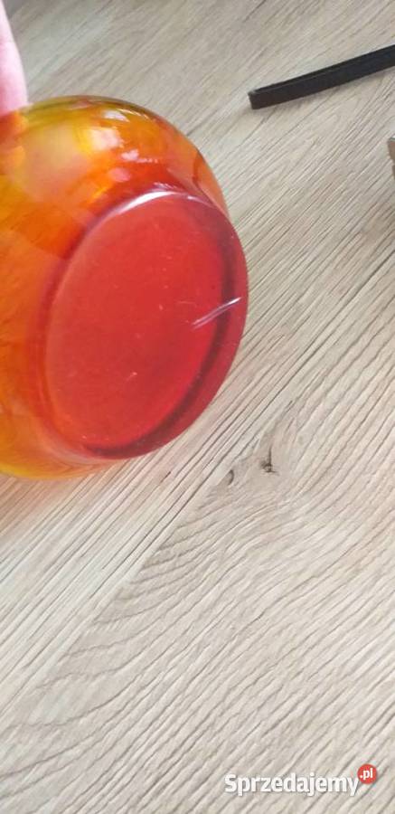 Piękny ognisty wazon z czasów prl
